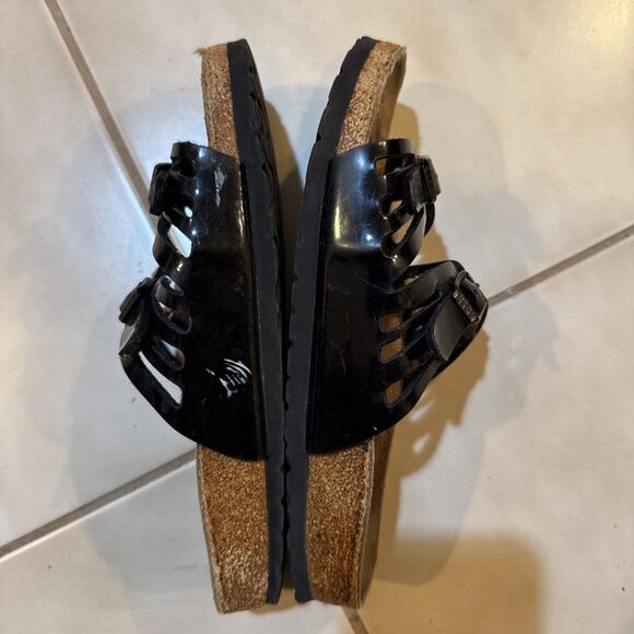 BIRKENSTOCK GRANADA Black Sandal Birki Cork Comfort Slide Sz 37 - Picture 7 of 11